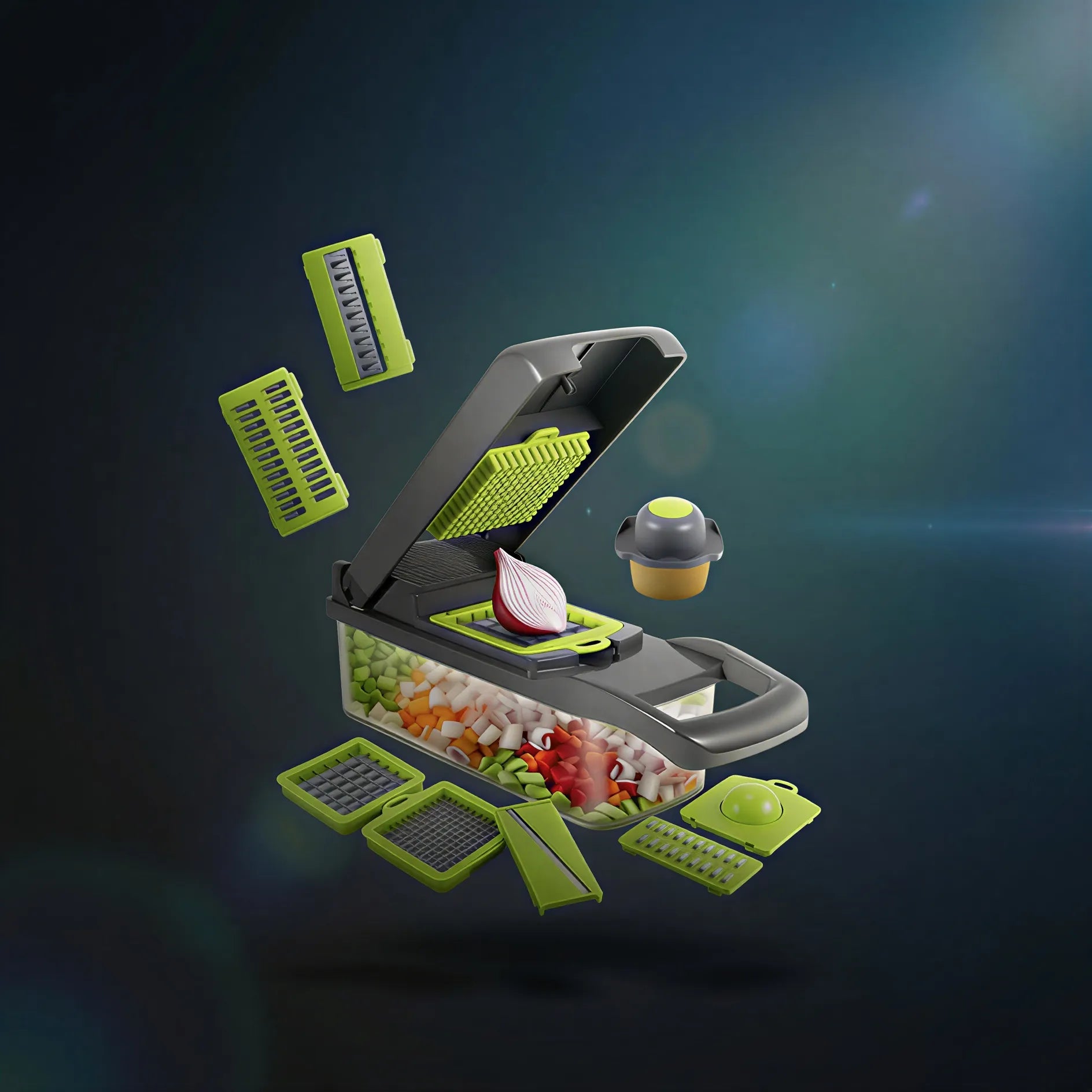 🥒 TurboCutter Cortador de Verduras | Multiusos 12 Cortes